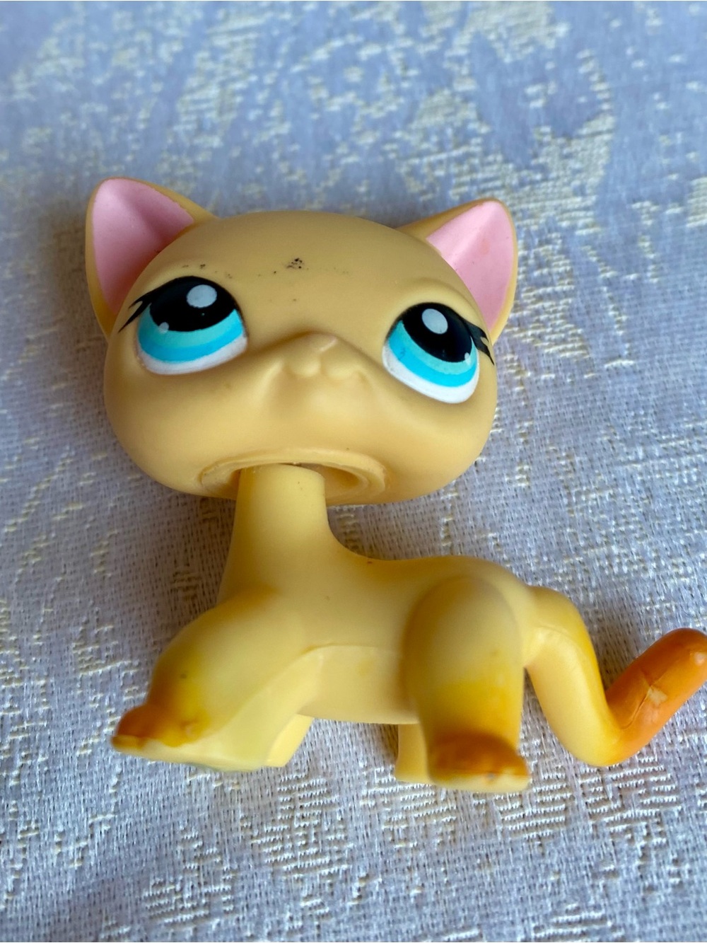 Vintage Littlest Pet Shop Shorthair Cat 339 Yellow Brooke Hayes Authentic G2 - Picture 6 of 10
